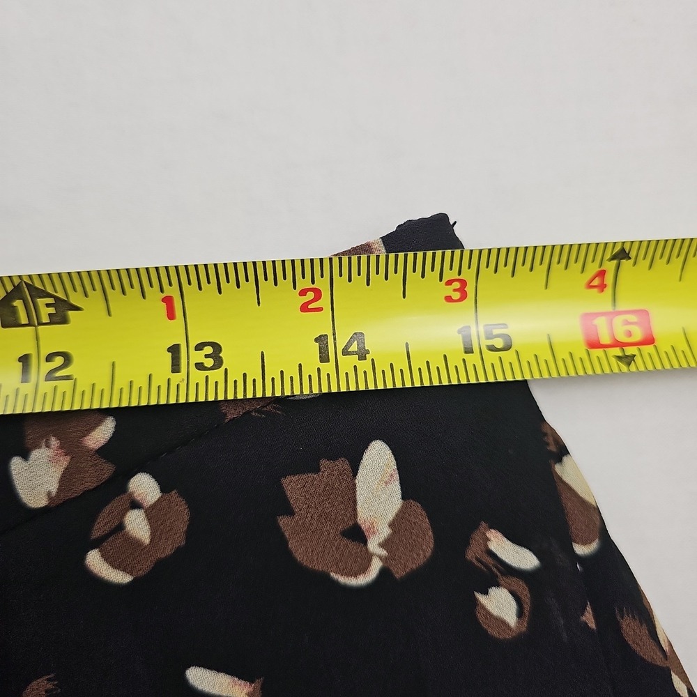 Pagani Women's Skirt Size 12 Black Brown Animal Print Flowy A-Line Casual - Picture 6 of 7